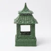 Mrs. Alice Rattan Tableware|Green Rattan Pagoda Lantern