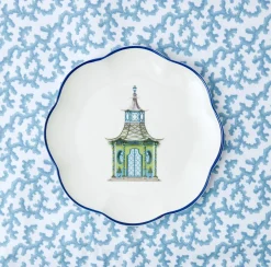 Mrs. Alice Starter Plates|Green Scalloped Pagoda Starter Plate