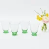 Mrs. Alice Glasses|Green Tulip Water Glass (Set Of 4)