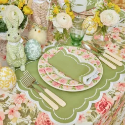 Mrs. Alice Glasses|Green Tulip Water Glass (Set Of 4)