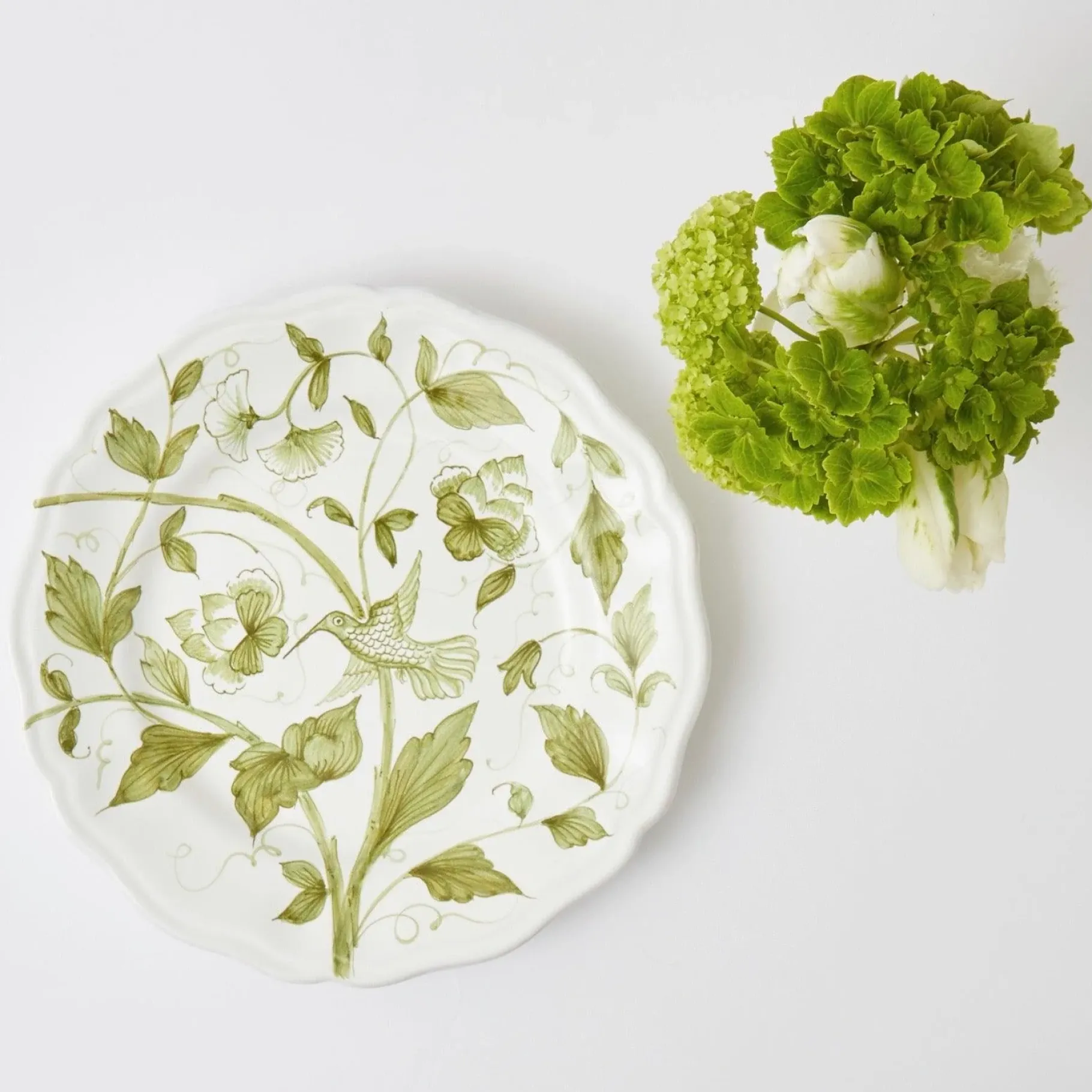 Mrs. Alice Dinner Plates|Hand Painted Hummingbird Dinner Plate