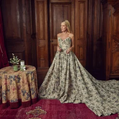 Mrs. Alice Candle Holders|Hand Painted Olive Floral Tole Candle Pot