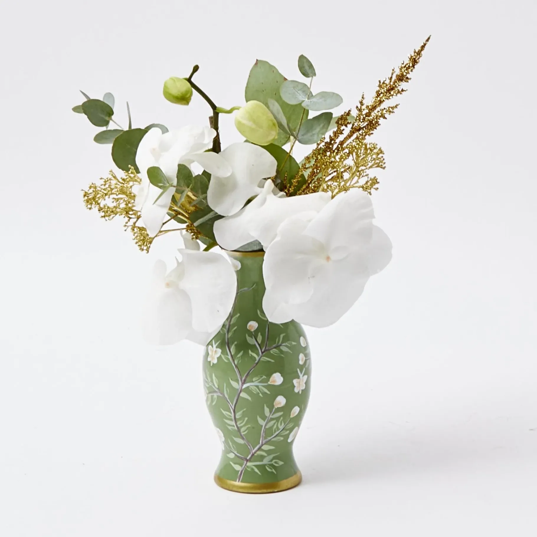 Mrs. Alice Vases|Hand Painted Tole Bud Vases (Set Of 3)