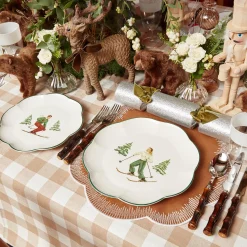 Mrs. Alice Dinner Plates|Heidi & Hans Skier Dinner Plate (Set Of 4)