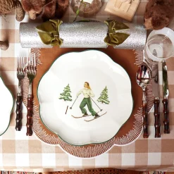 Mrs. Alice Dinner Plates|Heidi & Hans Skier Dinner Plate (Set Of 4)