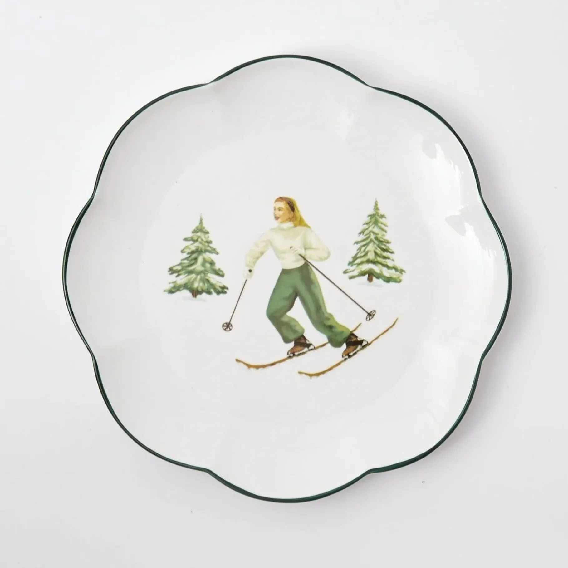 Mrs. Alice Dinner Plates|Heidi & Hans Skier Dinner Plate (Set Of 4)