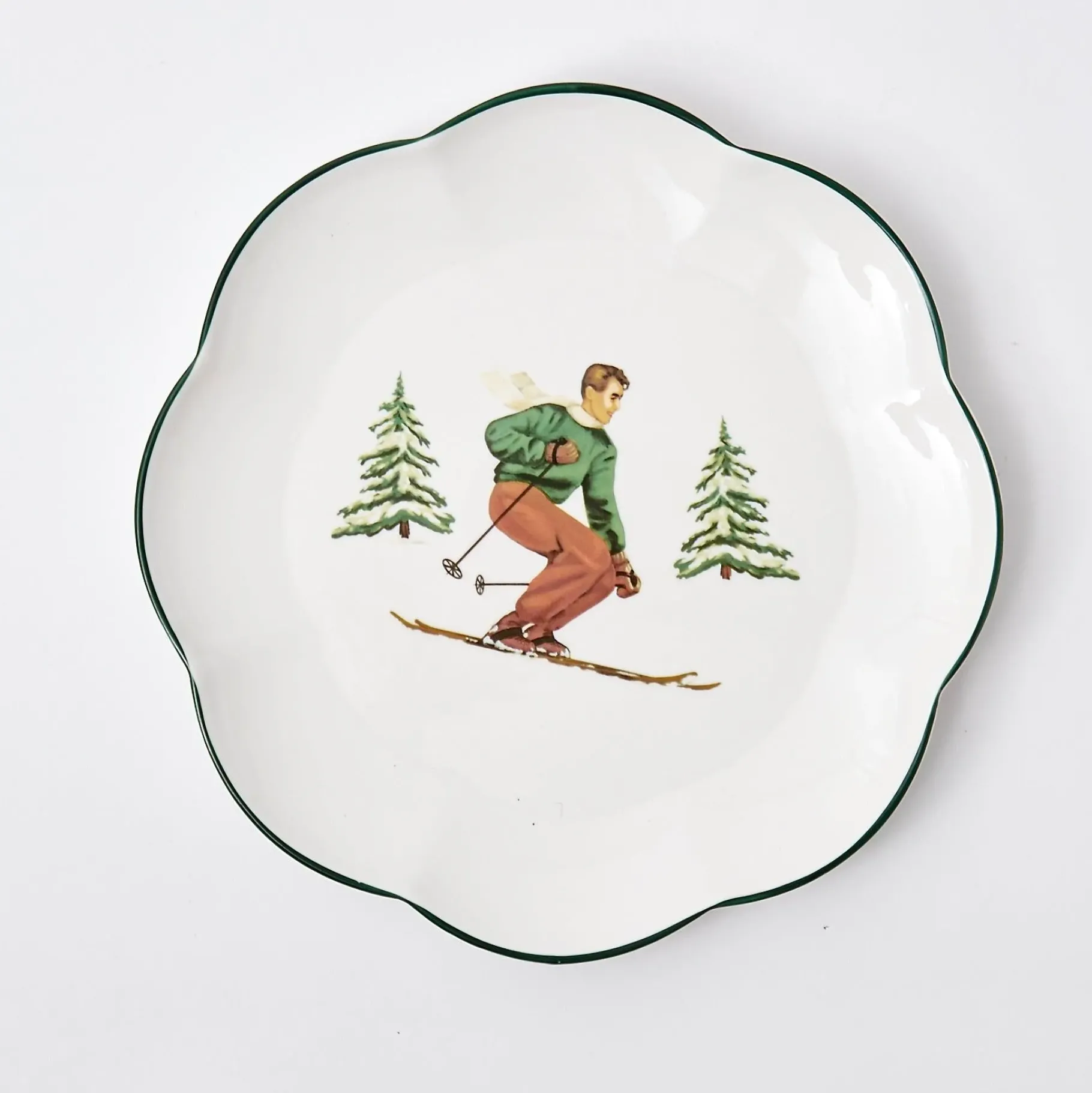Mrs. Alice Dinner Plates|Heidi & Hans Skier Dinner Plate (Set Of 4)