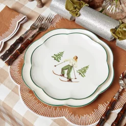 Mrs. Alice Crockery Sets|Heidi & Hans Skier Starter Plates (Set Of 4)