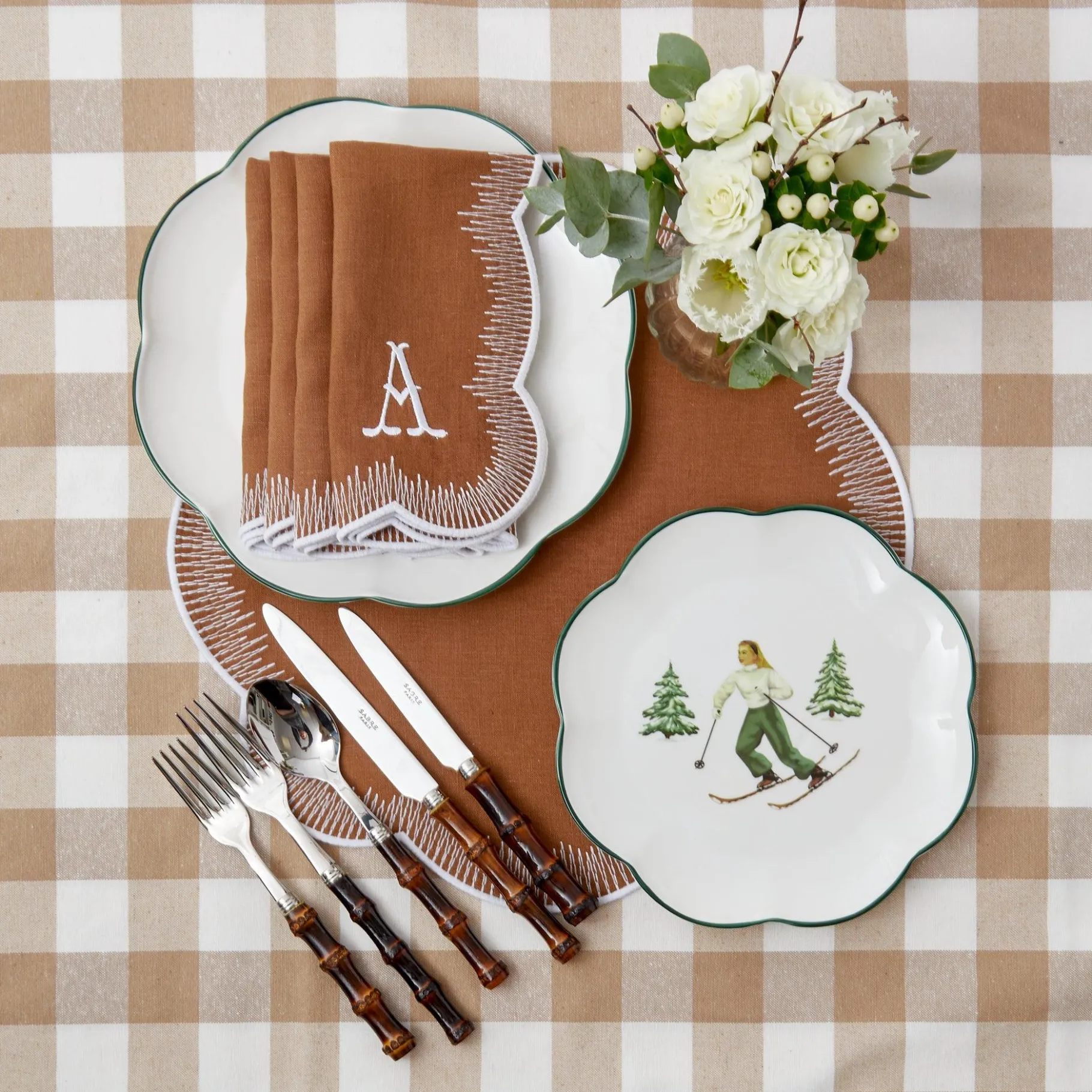 Mrs. Alice Crockery Sets|Heidi & Hans Skier Starter Plates (Set Of 4)
