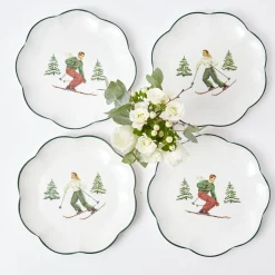 Mrs. Alice Starter Plates|Heidi & Hans Skier Starter Plates (Set Of 4)