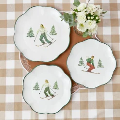 Mrs. Alice Starter Plates|Heidi & Hans Skier Starter Plates (Set Of 4)