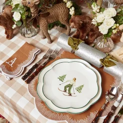 Mrs. Alice Starter Plates|Heidi & Hans Skier Starter Plates (Set Of 4)
