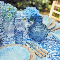 Mrs. Alice Glassware Sets|Hobnail Navy Glasses & Jug Set