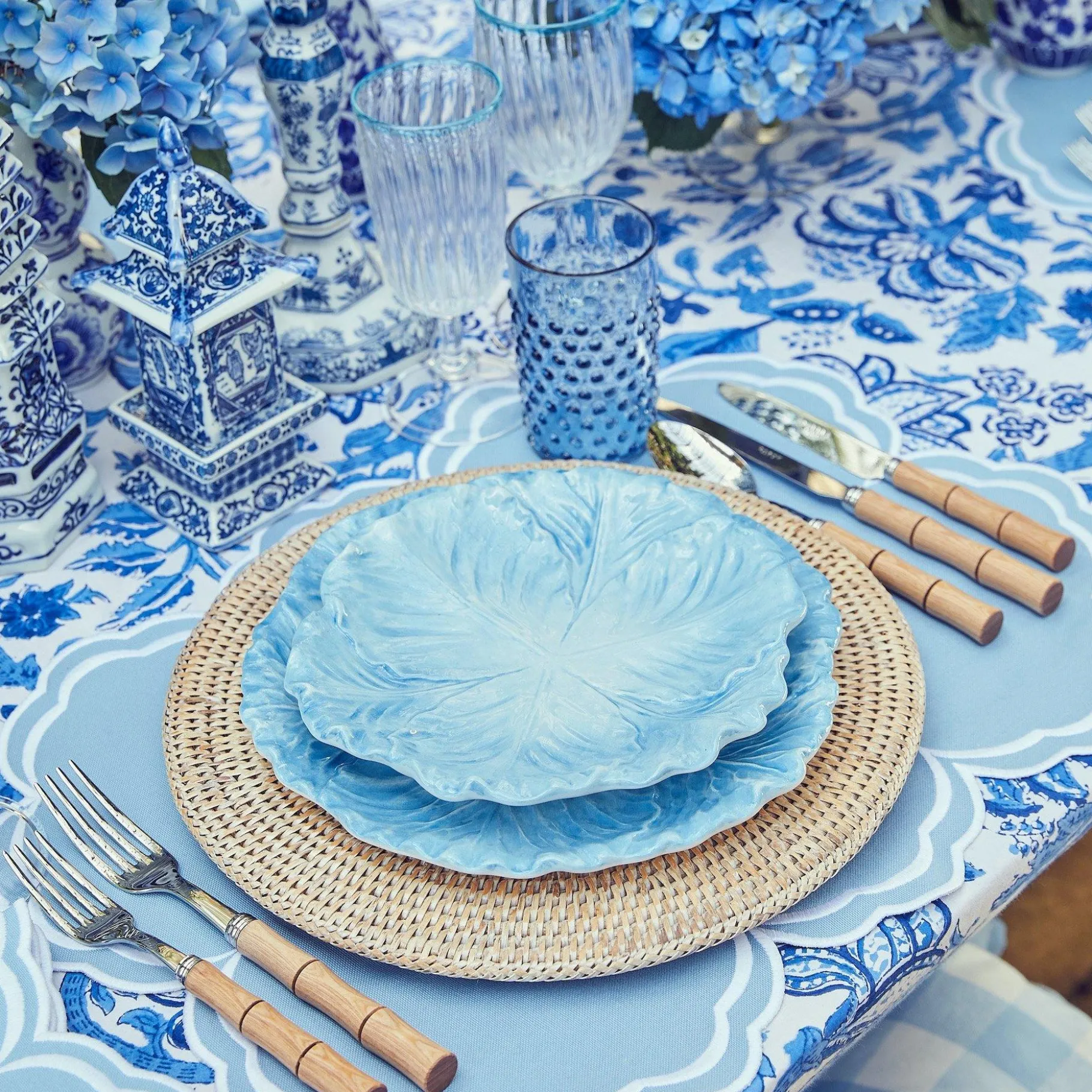 Mrs. Alice Glasses|Hobnail Navy Glasses (Set Of 6)