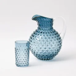 Mrs. Alice Glasses|Hobnail Navy Glasses (Set Of 6)