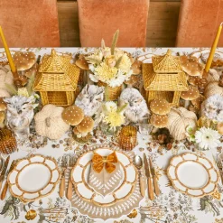 Mrs. Alice Rattan Tableware|Honey Rattan Pagoda Lantern