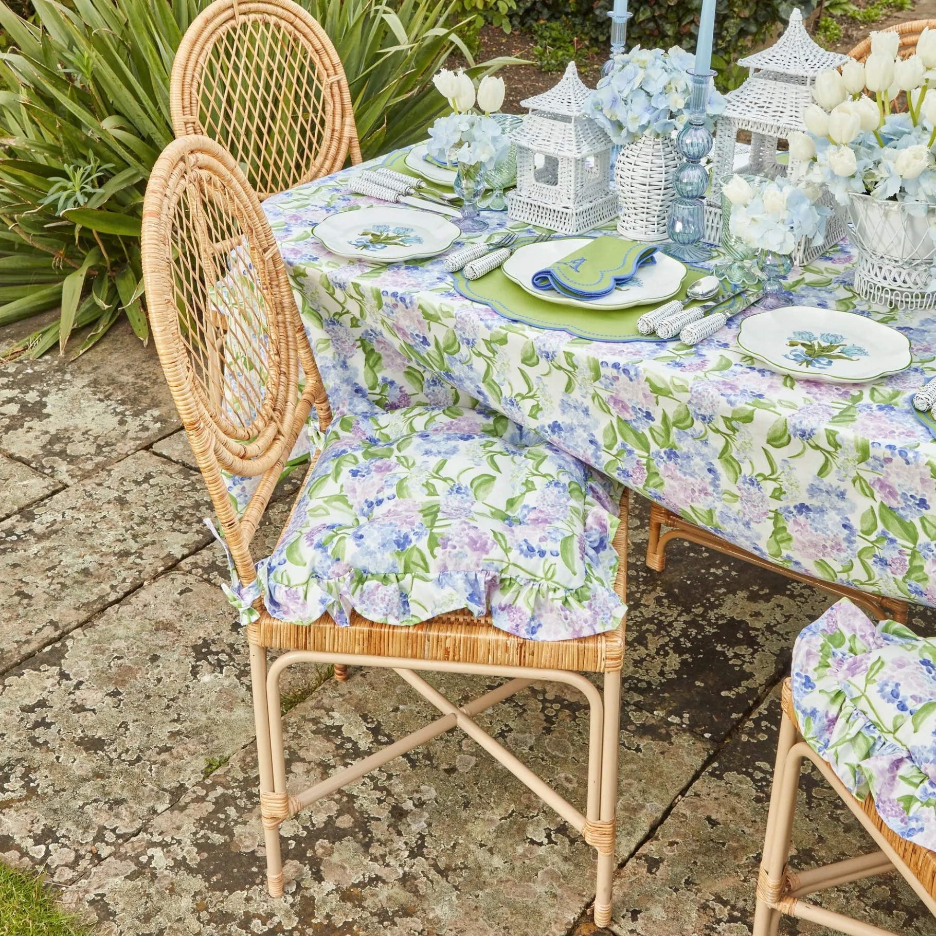 Mrs. Alice Cushions|Hydrangea Seat Pad Cushions (Set Of 4)