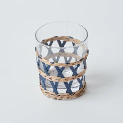Mrs. Alice Glasses|Ink Raffia Water Glasses (Set Of 4)