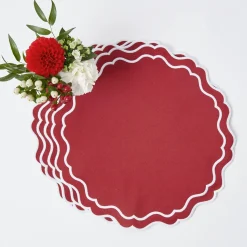 Mrs. Alice Placemats|Katherine Berry Red Placemats (Set Of 4)