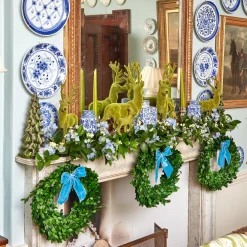 Mrs. Alice Napkin Rings, Bows & Wreaths|Large Blue Velvet Bow