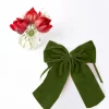 Mrs. Alice Napkin Rings, Bows & Wreaths|Large Forest Green Velvet Bow