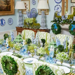 Mrs. Alice Napkin Rings, Bows & Wreaths|Large Forest Green Velvet Bow