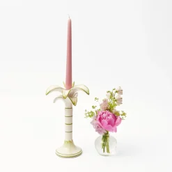 Mrs. Alice Candle Holders|Large White Palm Candle Holder