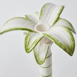 Mrs. Alice Candle Holders|Large White Palm Candle Holder