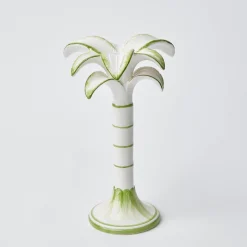 Mrs. Alice Candle Holders|Large White Palm Candle Holder
