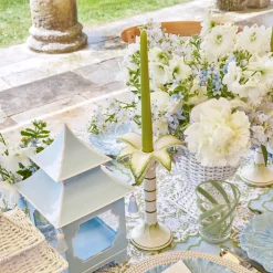 Mrs. Alice Candle Holders|Large White Palm Candle Holder