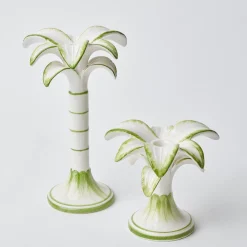 Mrs. Alice Candle Holders|Large White Palm Candle Holder