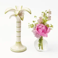 Mrs. Alice Candle Holders|Large White Palm Candle Holder