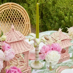 Mrs. Alice Candle Holders|Large White Palm Candle Holder