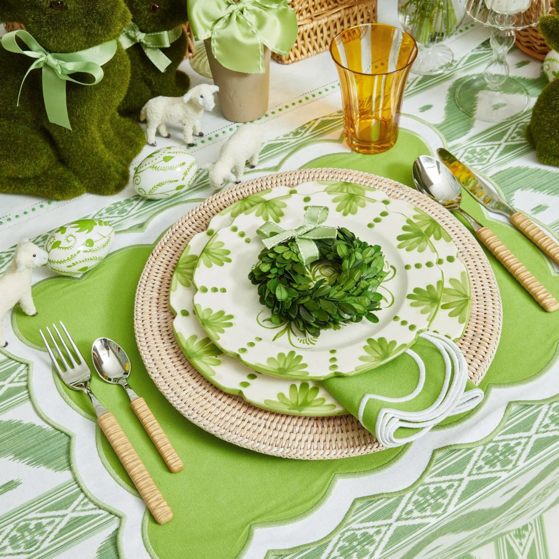 Mrs. Alice Cutlery Sets|Light Brown Rattan Effect Cutlery (4Pcs)