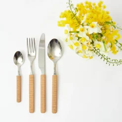 Mrs. Alice Cutlery Sets|Light Brown Rattan Effect Cutlery (4Pcs)