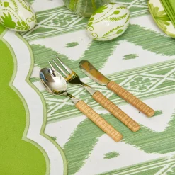 Mrs. Alice Cutlery Sets|Light Brown Rattan Effect Childrens Cutlery (3 Piece)