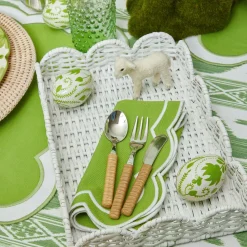 Mrs. Alice Cutlery Sets|Light Brown Rattan Effect Childrens Cutlery (3 Piece)