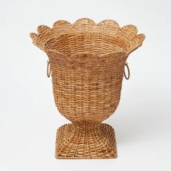 Mrs. Alice Vases|Liliana Scalloped Rattan Urn