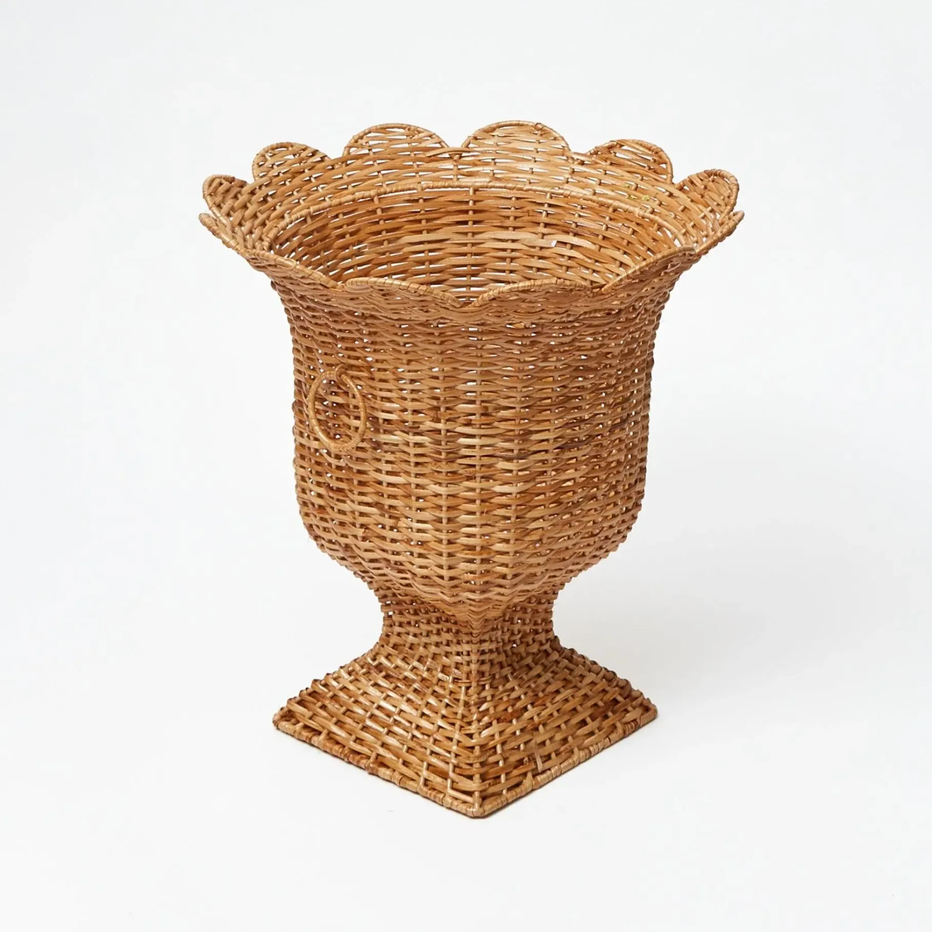 Mrs. Alice Vases|Liliana Scalloped Rattan Urn