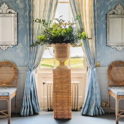 Mrs. Alice Vases|Liliana Scalloped Rattan Urn
