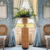 Mrs. Alice Urns & Pedestals|Liliana Scalloped Rattan Pedestal And Urn