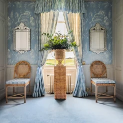 Mrs. Alice Urns & Pedestals|Liliana Scalloped Rattan Pedestal And Urn