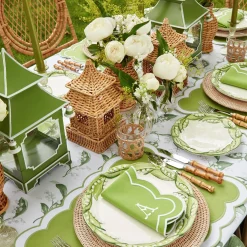 Mrs. Alice Table Linen Sets|Lily Of The Valley & Serena Green Applique Linen Set