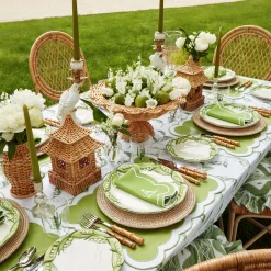 Mrs. Alice Table Linen Sets|Lily Of The Valley & Serena Green Applique Linen Set