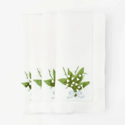 Mrs. Alice Napkins|Lily Of The Valley White Linen Napkins (Set Of 4)