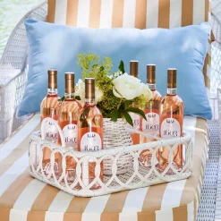 Mrs. Alice Trays & Liners|Lorenzo White Rattan Drinks Tray