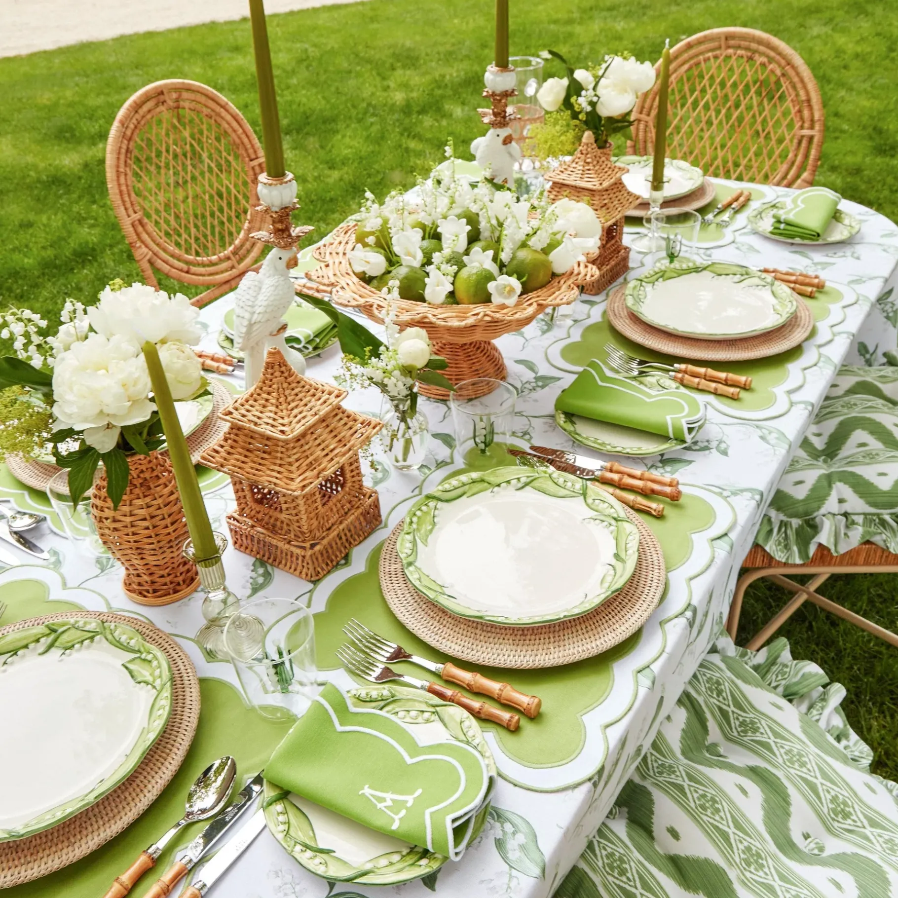 Mrs. Alice Vases|Luciana Rattan Scalloped Bowl