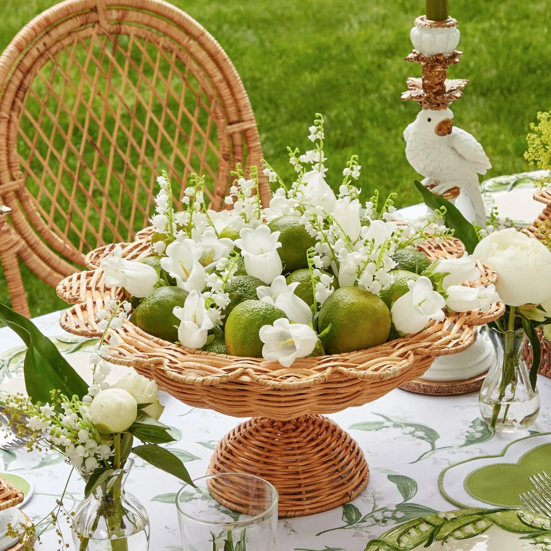 Mrs. Alice Vases|Luciana Rattan Scalloped Bowl