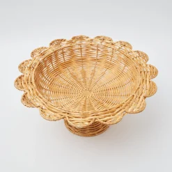 Mrs. Alice Rattan Tableware|Luciana Rattan Scalloped Bowl