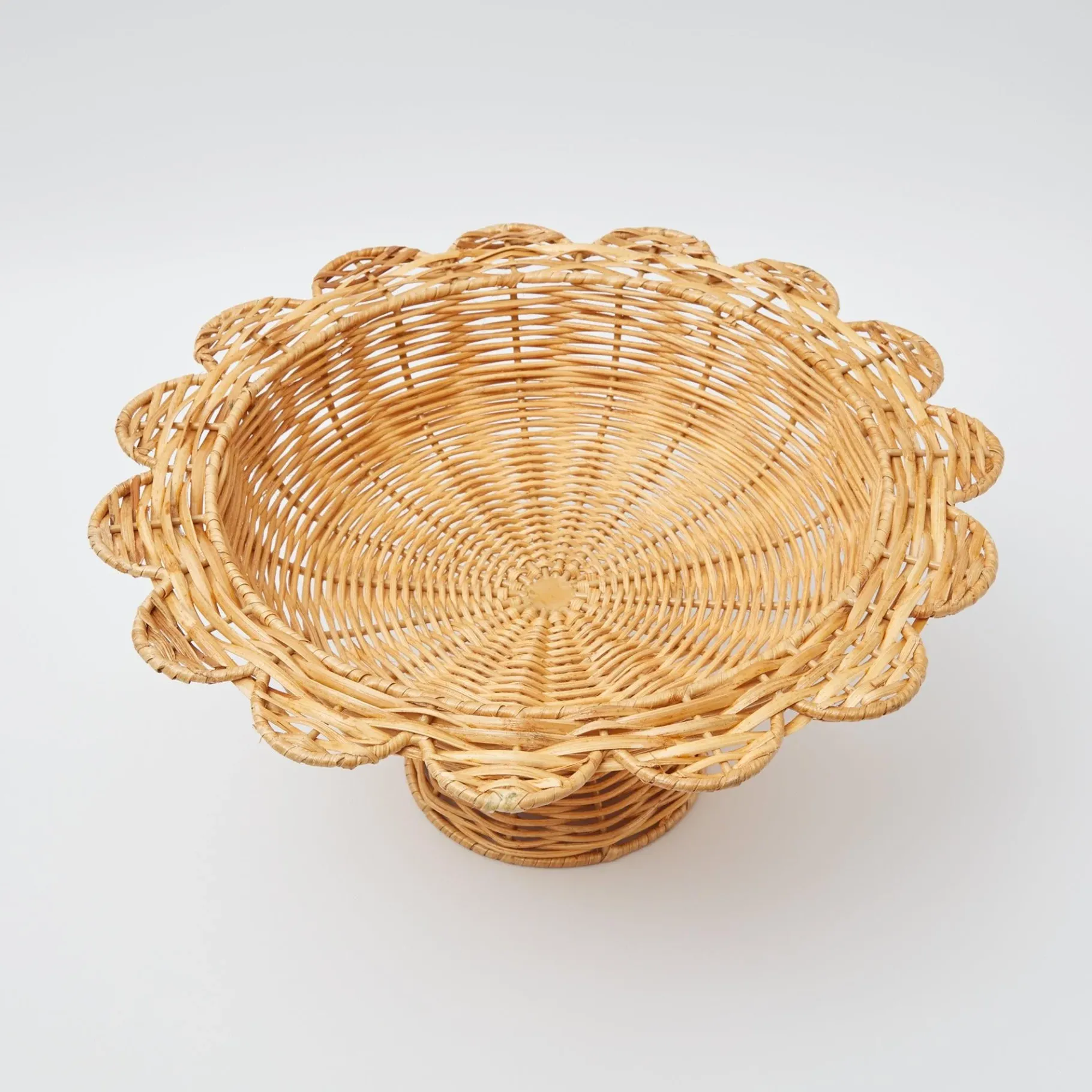 Mrs. Alice Rattan Tableware|Luciana Rattan Scalloped Bowl